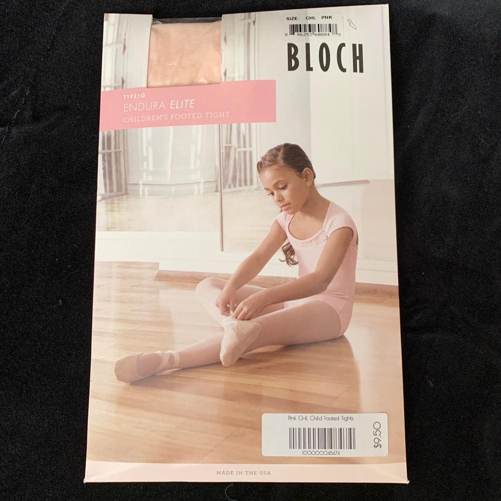 PVT LISTING - 4 Pair BLOCH Endura Elite Girls Footed Tights PINK
